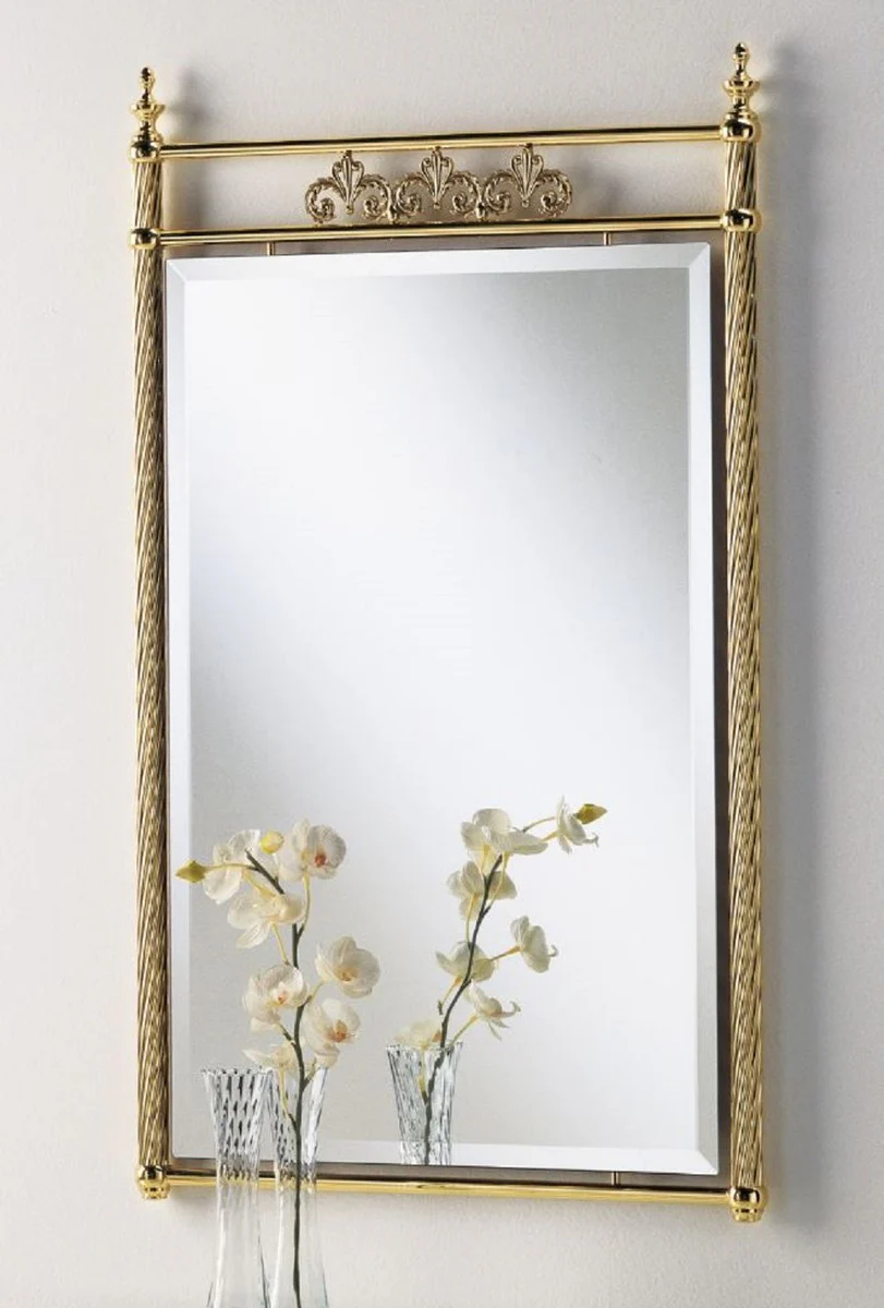 Luxury brass mirror 64 x H. 106 cm - Rectangular brass wall mirror - Cloakroom mirror - Luxury furniture - Hotel furniture - Luxury quality - Made in Italy
