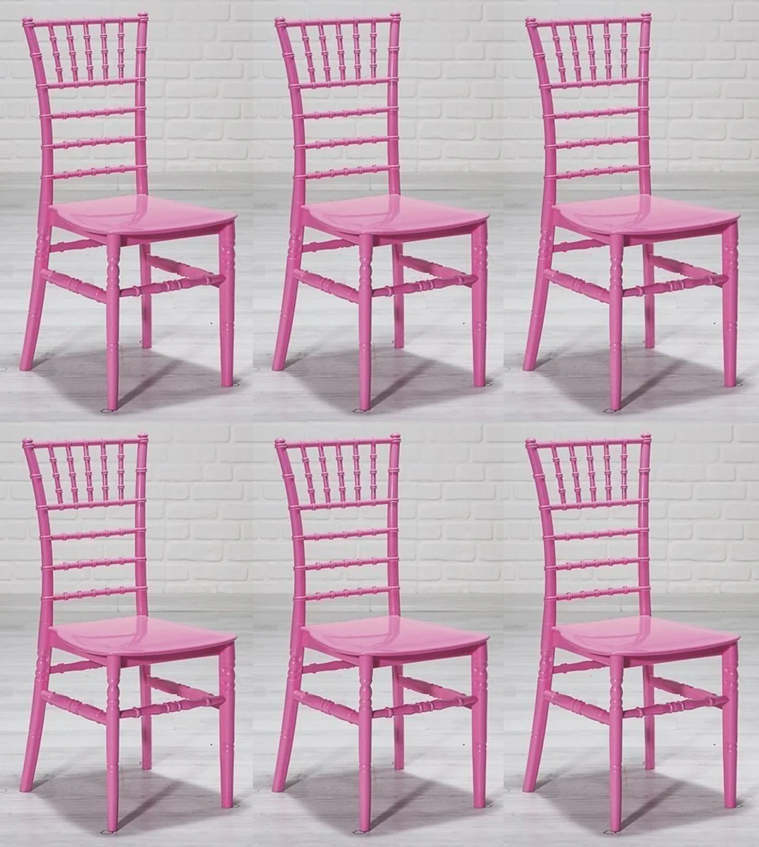 Designer acrylic chair set pink 40 x 46 x H. 92.5 cm - Dining room chairs - Acrylic dining room furniture