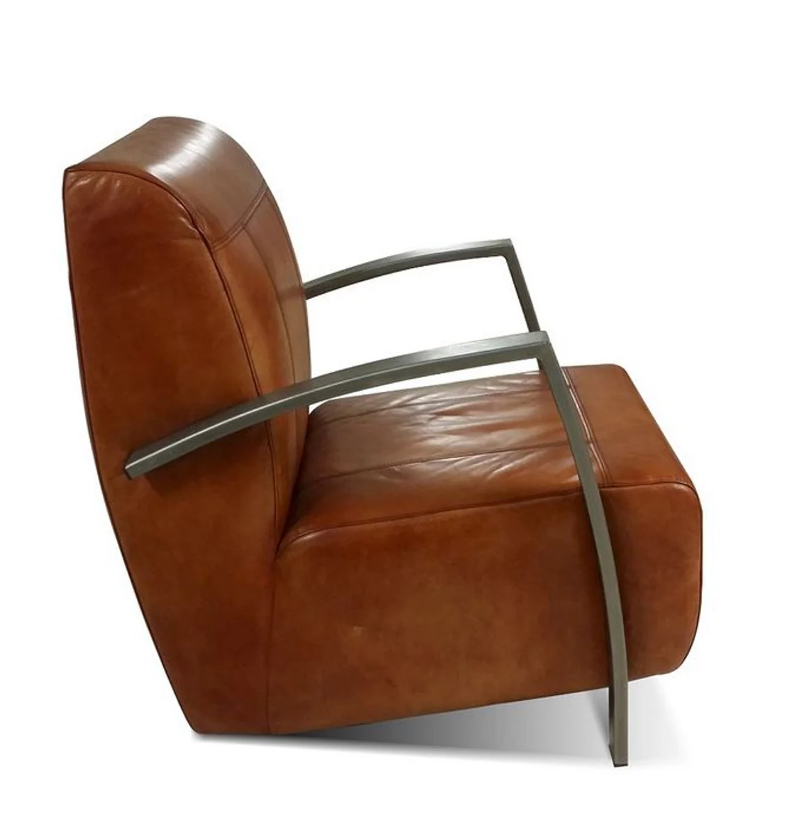 Vintage Industrial Genuine Leather Lounge Chair - ALL COLORS - Luxury Living Room Armchair Industrial Design Furniture Buffalo Leather