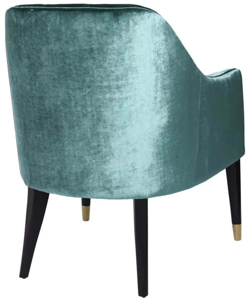 Luxury armchair Aegean green / black / gold 65 x 80 x H. 88 cm - Chesterfield Furniture