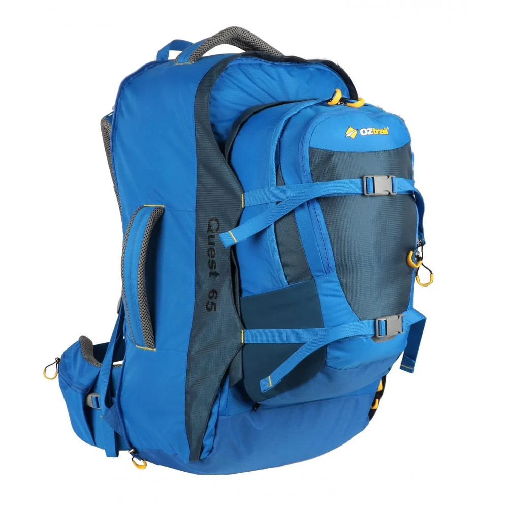 Mochila de viaje OZtrail QUEST TRAVEL PACK 65L con Daypack de 20L – azul