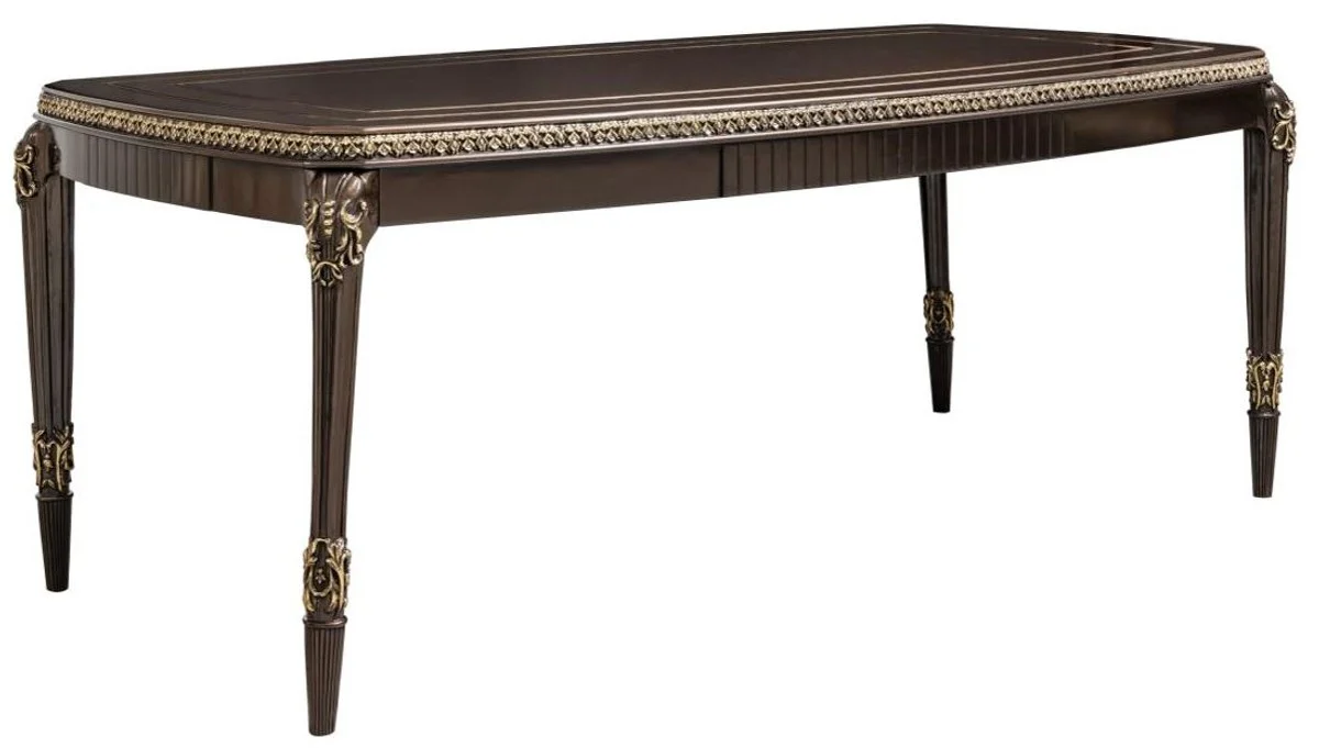Luxury Baroque coffee table dark brown / gold 132 cm - Baroque furniture