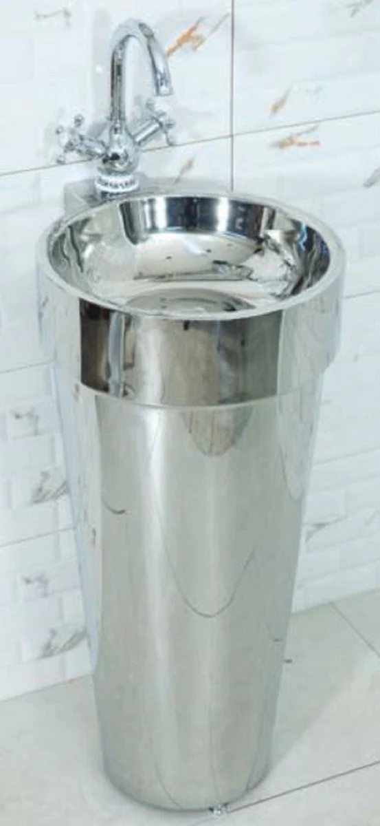 Luxury stainless steel washbasin silver 40 x H. 86 cm - Bathroom Furniture - Hotel & Restaurant Collection - Luxury Quality