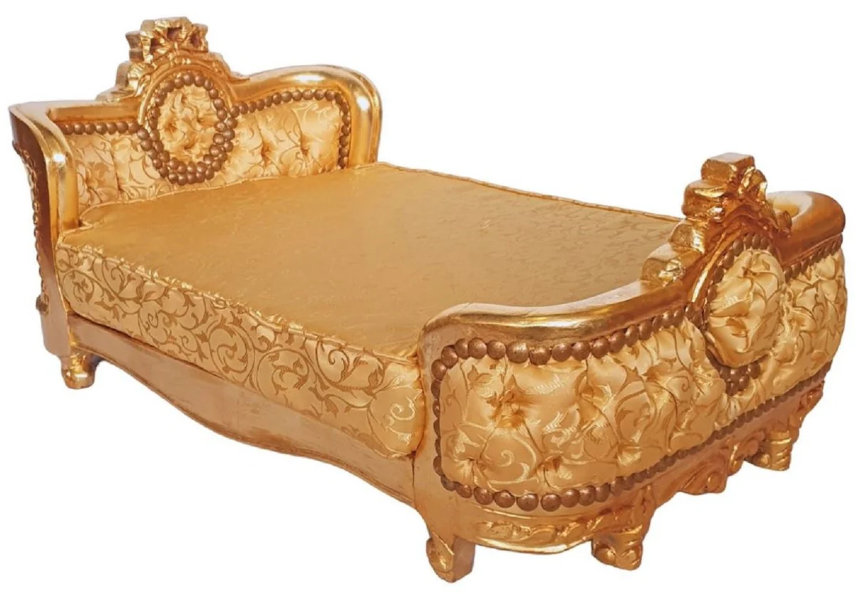 Baroque Dog Bed Gold Pattern / Gold - Handmade Antique Style Dog Bed - Magnificent Dog Furniture in Baroque Style - Antique Style Animal Furniture - Baroque Animal Furniture