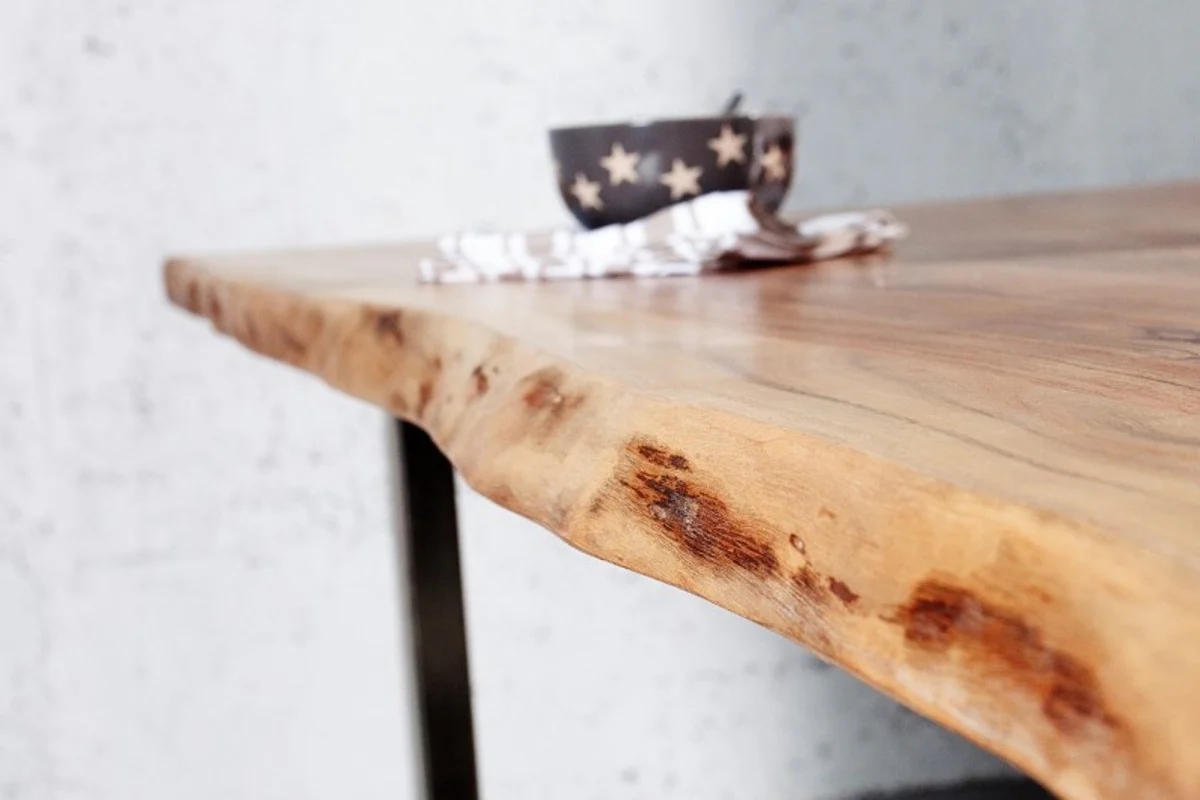 Designer solid wood dining table natural - acacia - 200 x 100 x H.80 cm - made of solid acacia wood
