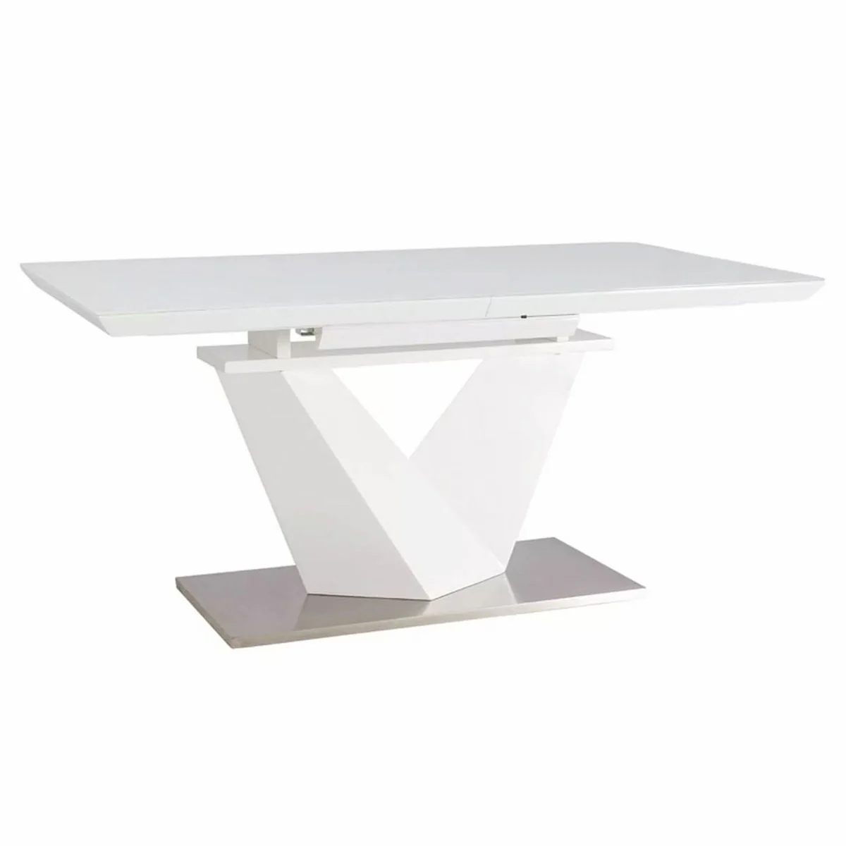 Designer dining table white / silver 160-220 cm - extendable kitchen table