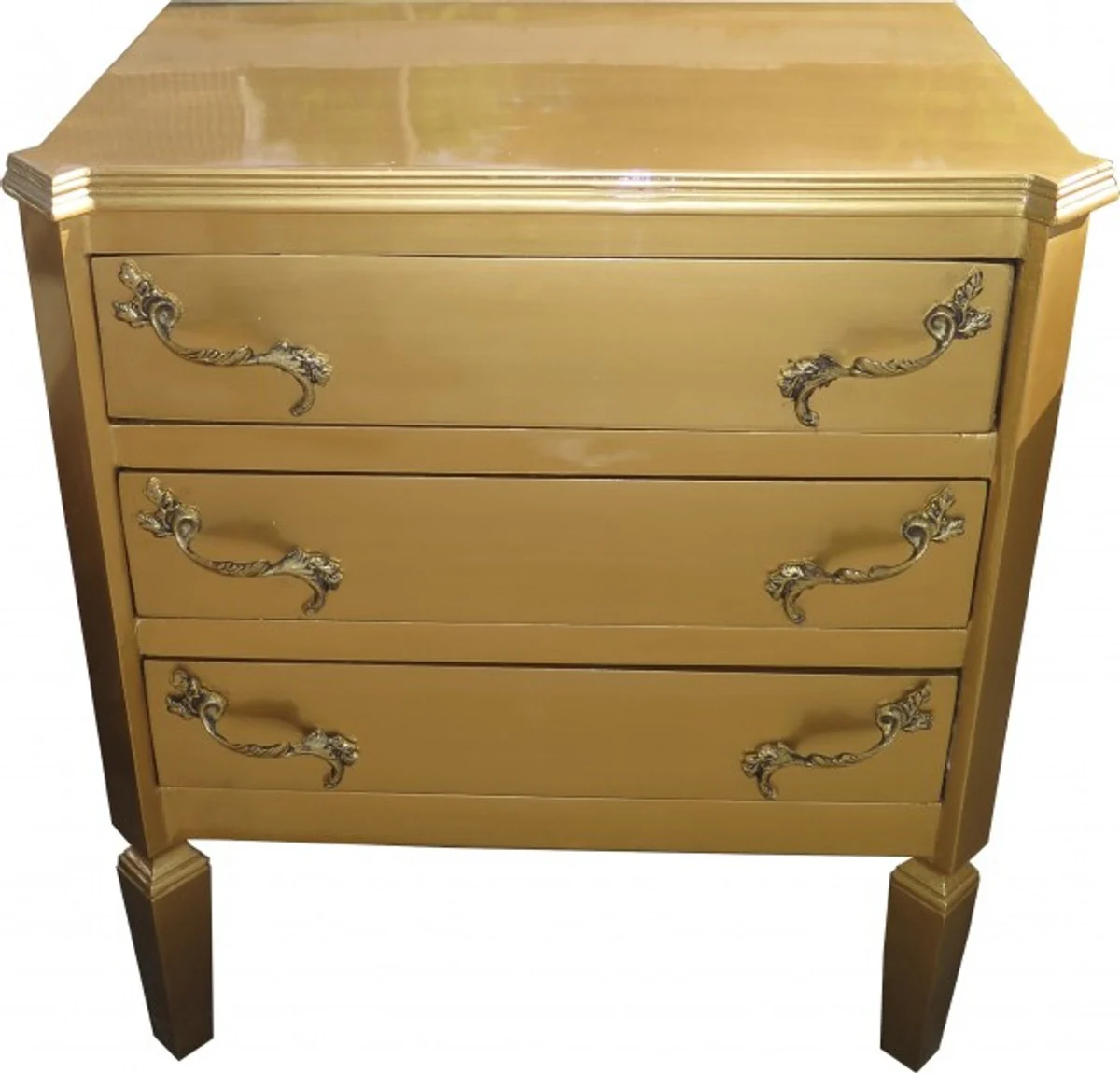 Baroque chest of drawers gold W60 H69 cm - Handcrafted Art Deco furniture