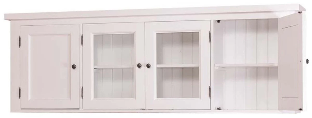 Country house style kitchen wall cabinet / wall cabinet white 192 x 31 x H. 65 cm - kitchen cabinet with 4 doors