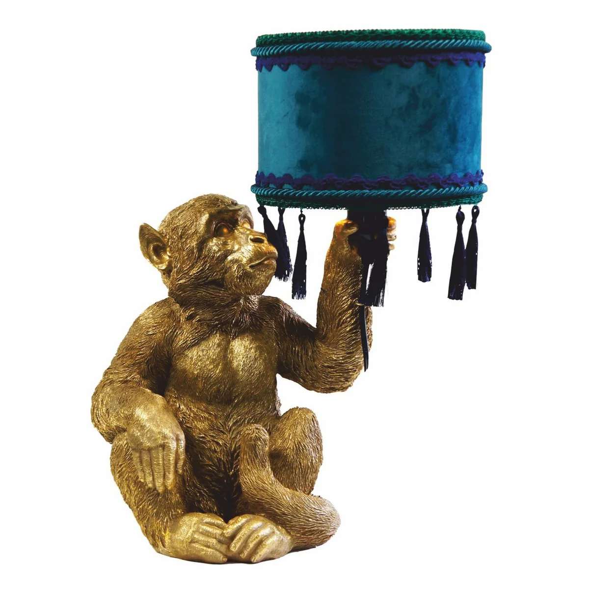 Luxury table lamp monkey gold / blue / green H. 50 cm - Luxury Lights