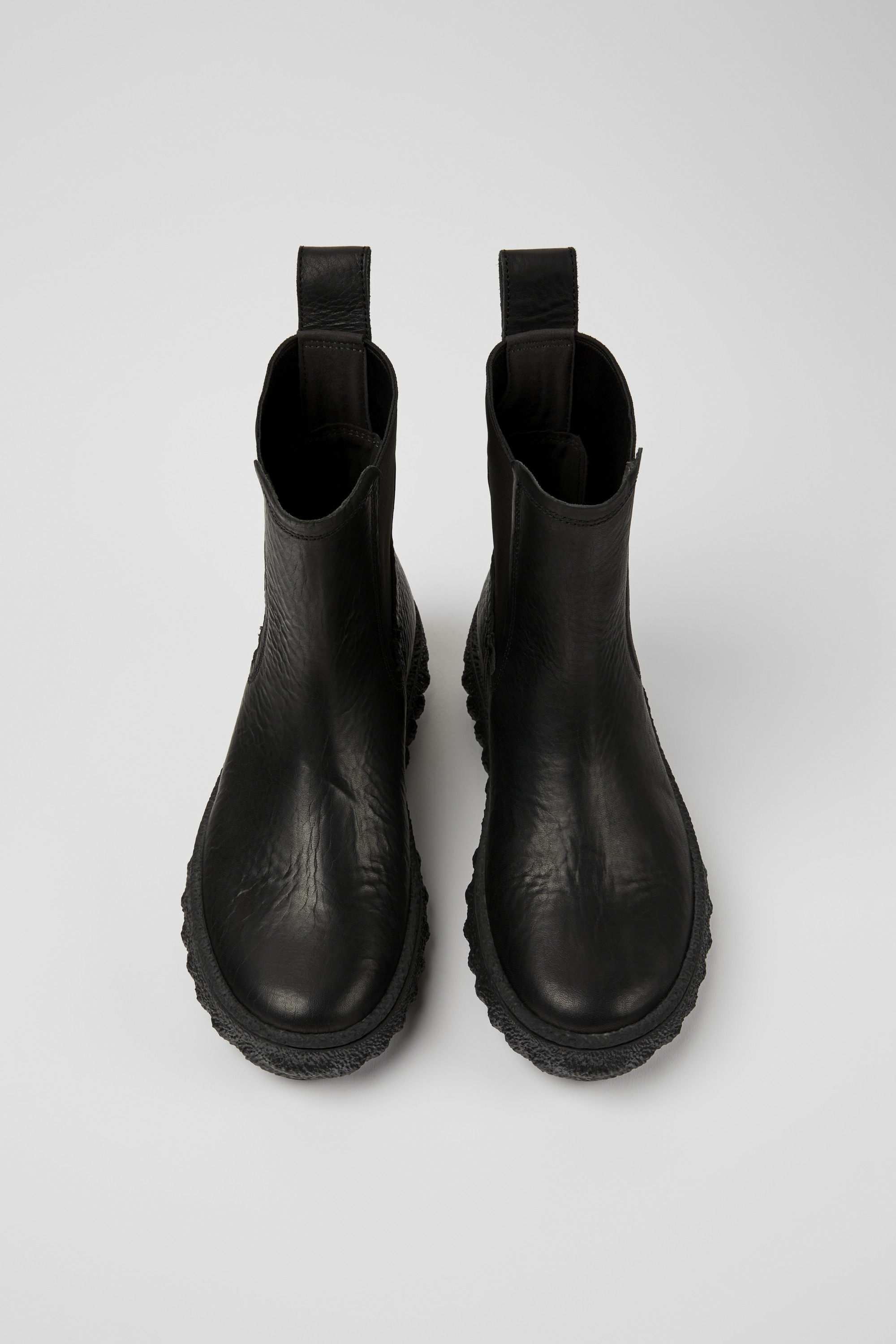 Ground MICHELIN - Schwarze Leder Stiefeletten für Damen