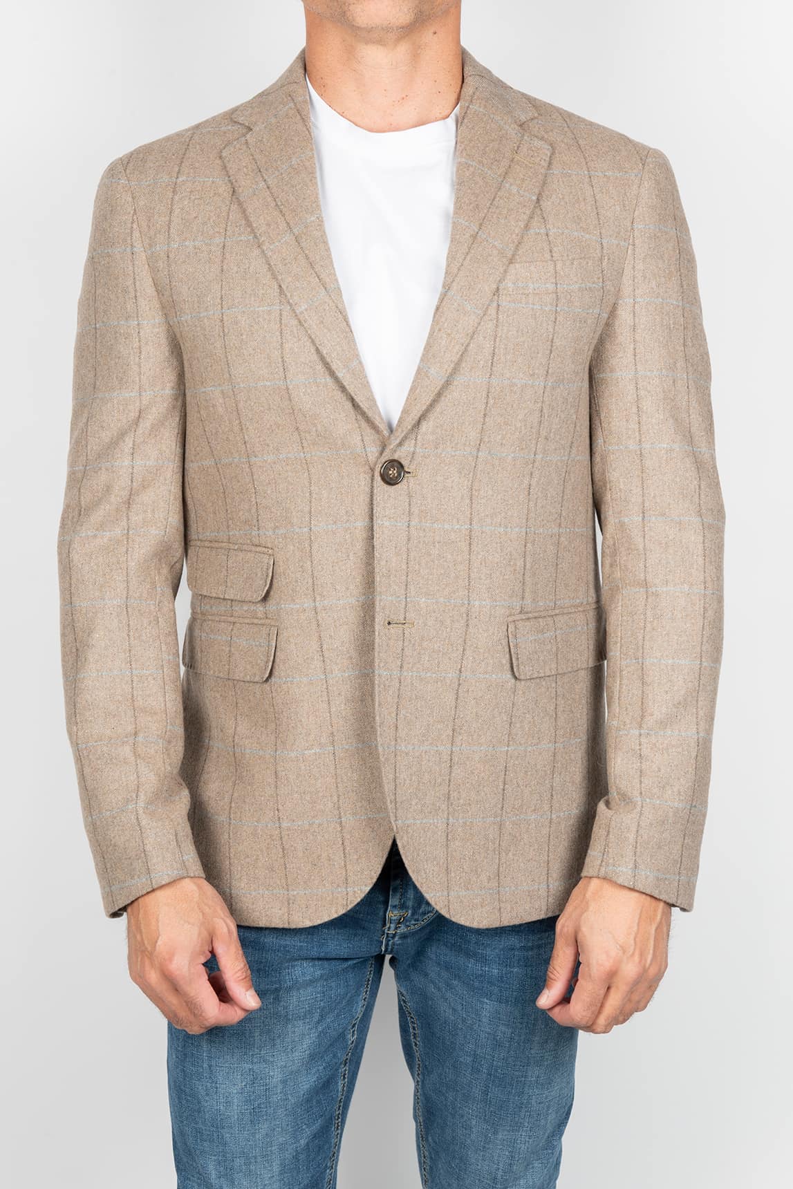 Rivera-Spanien Beiger Blazer mit Karos