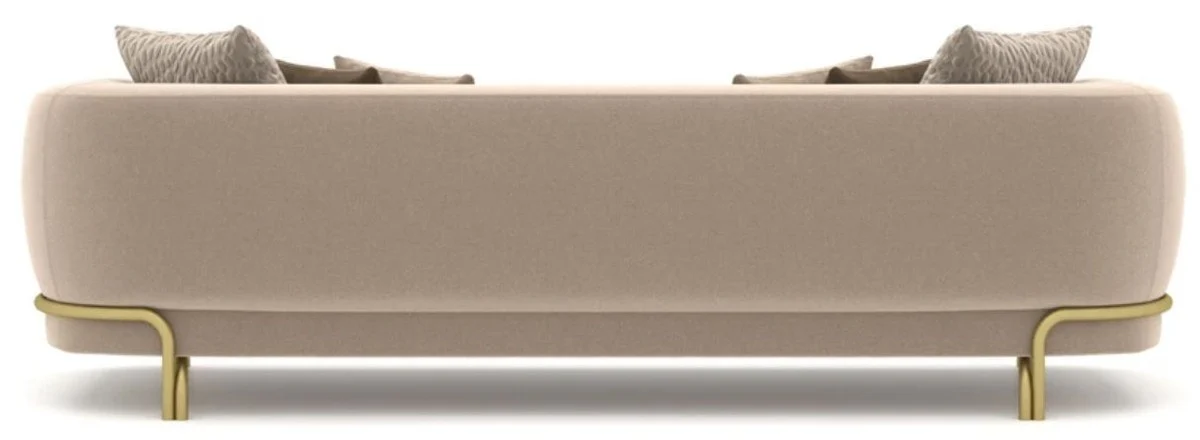 Luxury sofa light brown / brass 300 x 100 x H. 75 cm - living room sofa - hotel sofa - living room furniture - hotel furniture - luxury furniture - luxury furnishings