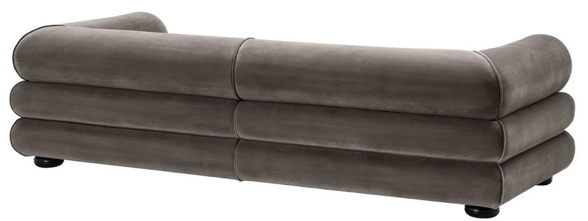Luxury velvet sofa gray / black 233 x 96 x H. 65 cm - living room sofa - luxury quality
