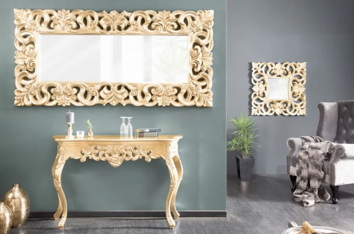 Baroque mirror antique gold 90 x 5 x H. 180 cm - Rectangular wall mirror in baroque style - Wardrobe mirror - Living room mirror - Baroque furniture