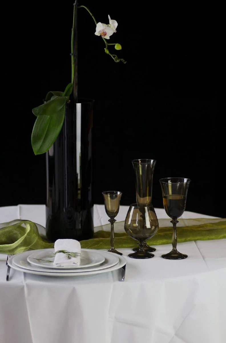 Luxury Baroque white wine glass set of 6 amber Ø 8.5 x H. 21 cm - Handmade wine glasses - Hotel & Restaurant Accessories - Luxury quality