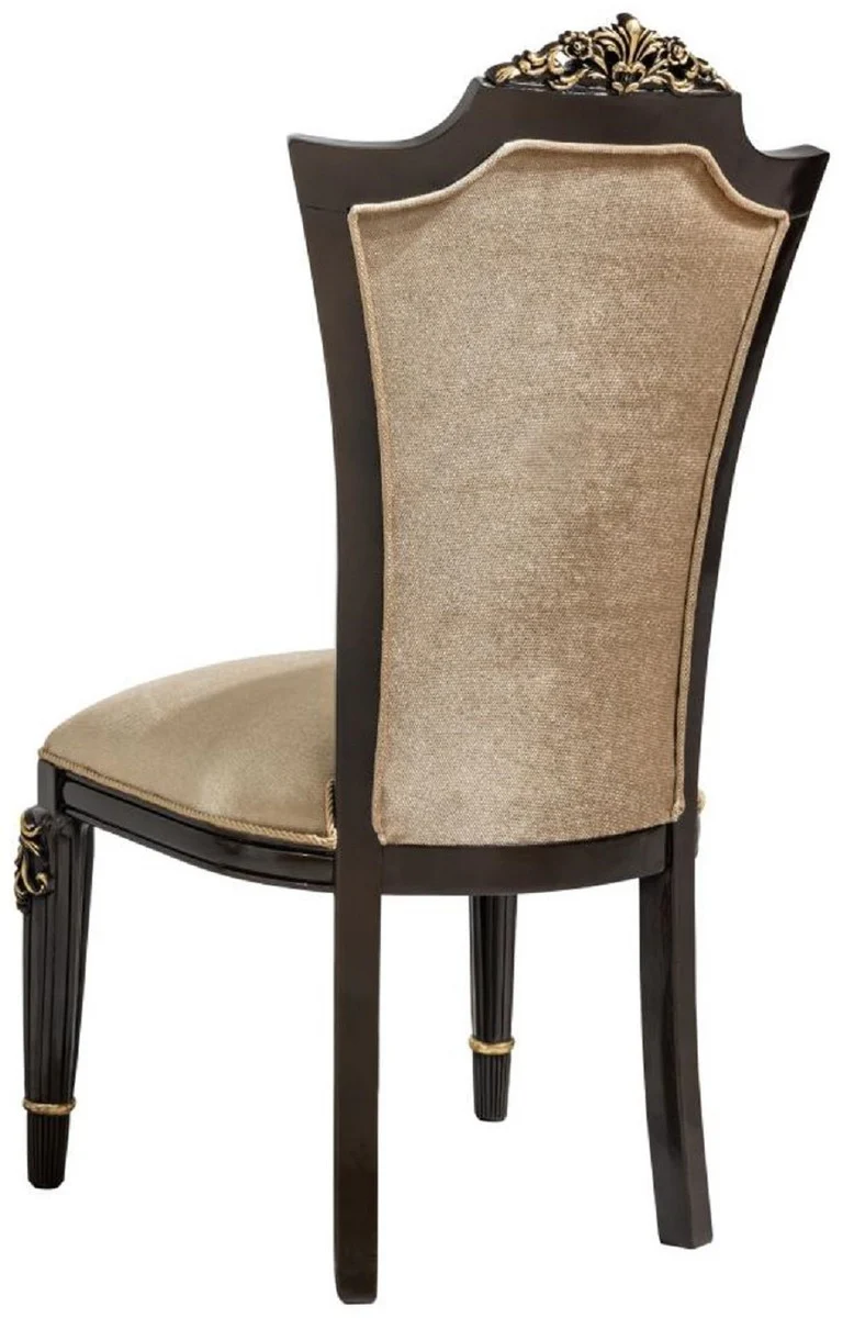 Luxury Baroque Dining Room Chair Set of 6 Light Brown - Baroque Furniture