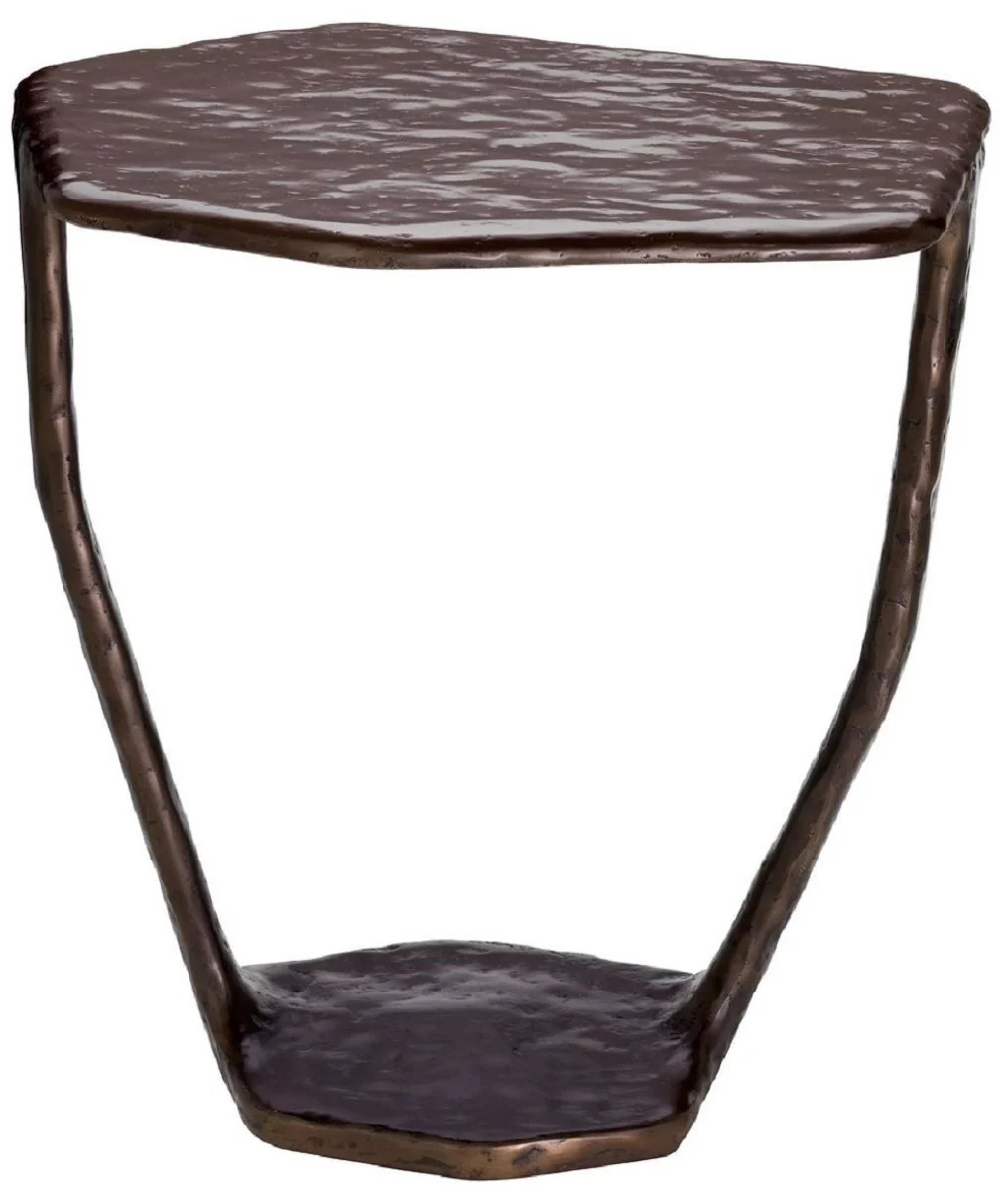 Luxury designer side table bronze 48 x 46 x H. 50 cm - aluminum table - living room furniture - luxury furniture - luxury furnishings - living room furnishings