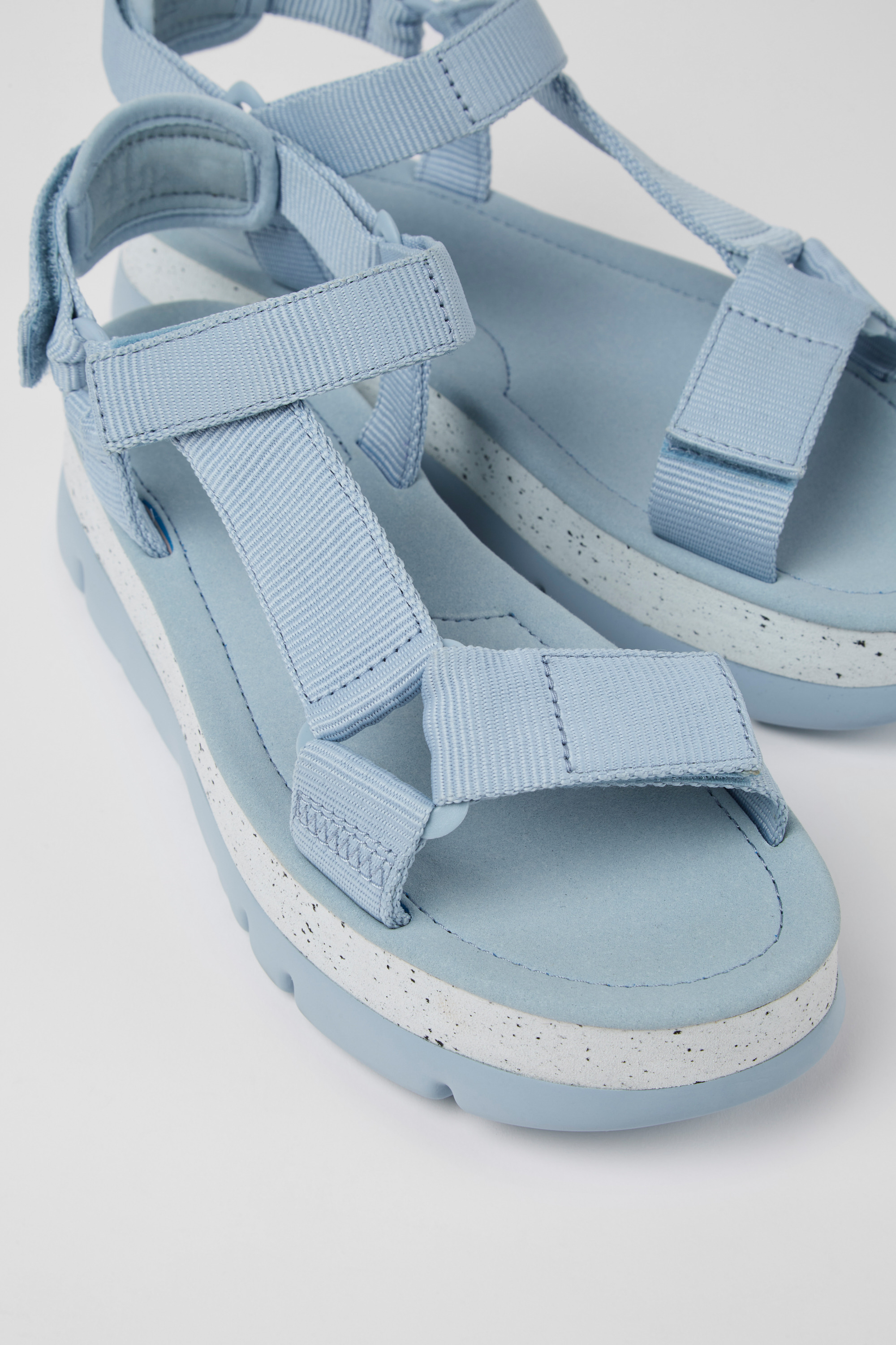 Oruga Up - Blaue textile Sandalen für Damen