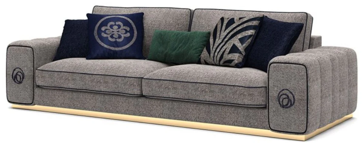 Luxury living room set gray / brown - 2 sofas & 2 armchairs & 1 coffee table set - Noble living room furniture - Luxury furniture