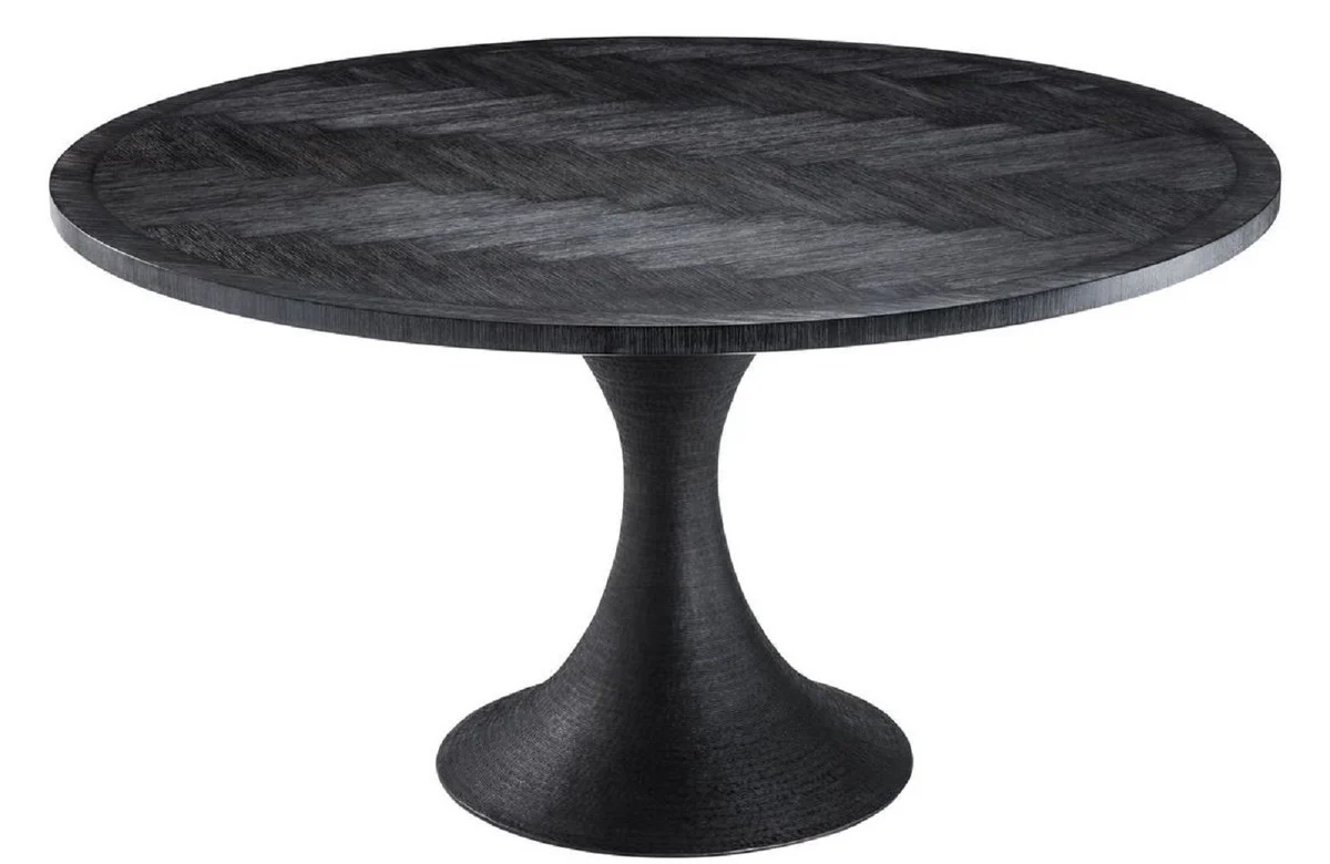 Luxury dining table black Ø 140 x H. 76 cm - Round kitchen table - Luxury dining room furniture