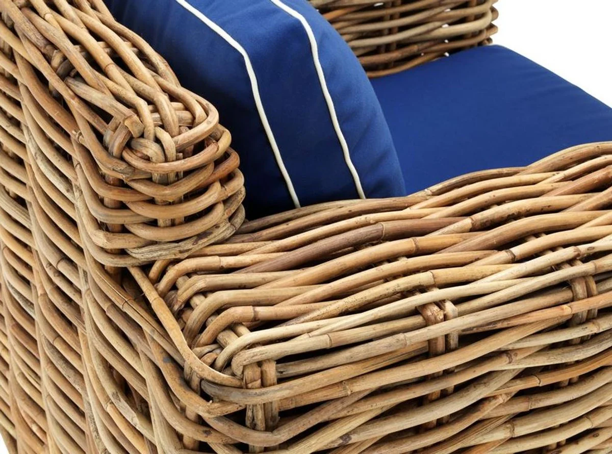 Designer rattan armchair 100 x 88 x H. 69 cm - luxury living room furniture