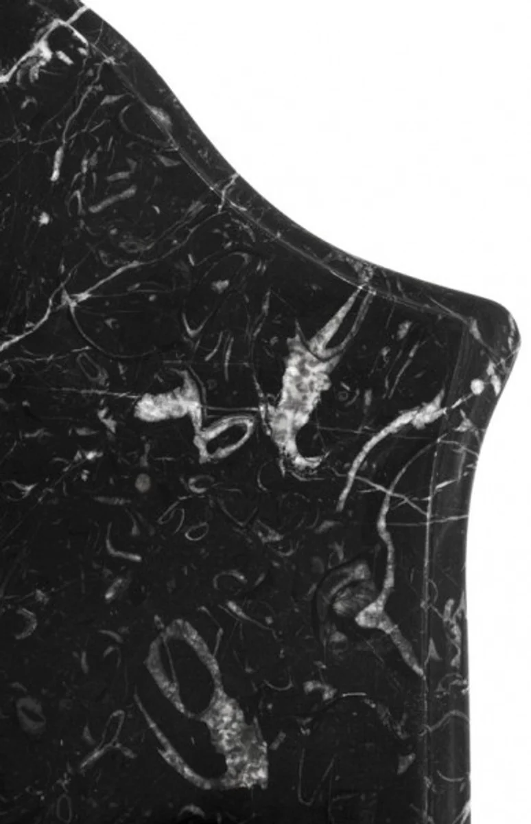 Baroque luxury chest of drawers piano lacquer black W 52 x D 34 x H 72 cm with marble top