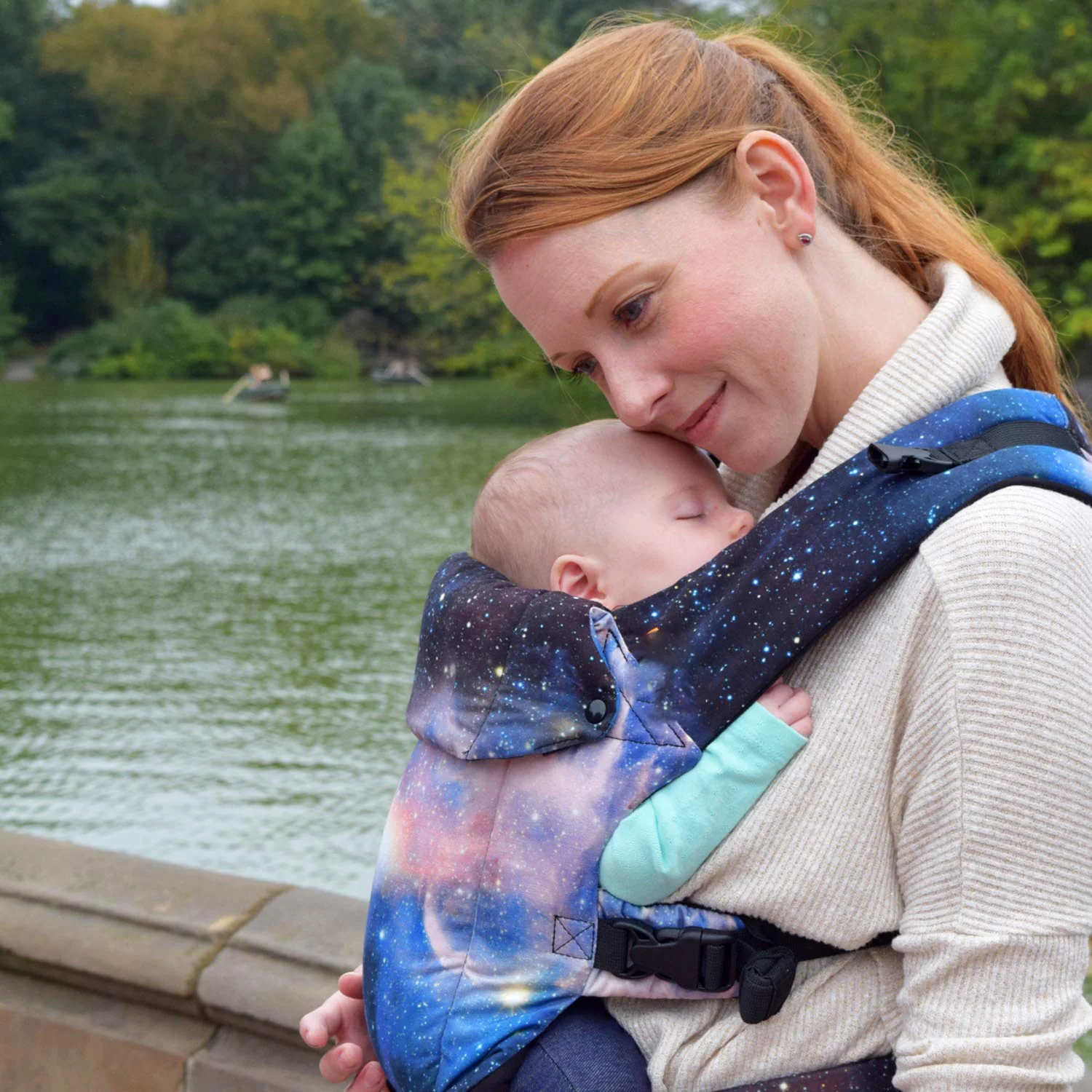 Babytrage für Neugeborene bis Kleinkinder – alle Positionen Babytrage, Babytrage-Rucksack und Baby-Vordertrage mit verstellbarem Sitz, ergonomische Babytrage, 3,3–15,6 kg (Marineblau)