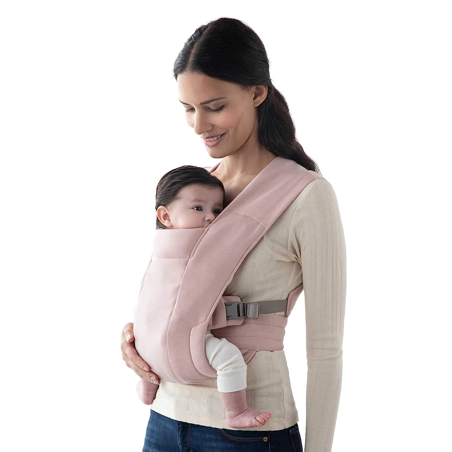 Embrace Cosy Newborn Essentials Babytragetuch (3–10 kg), Ponte-Strick, Blush Pink