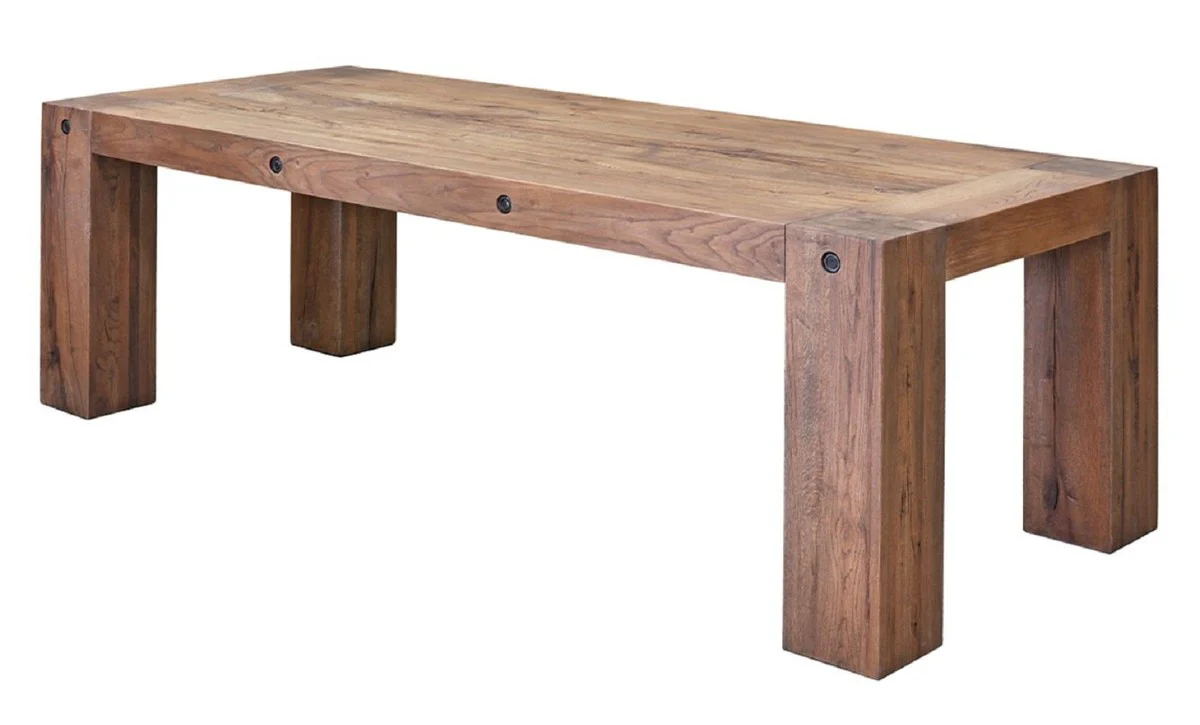 Country House Style Solid Wood Dining Table Brown - Various Sizes - Dining Room Furniture