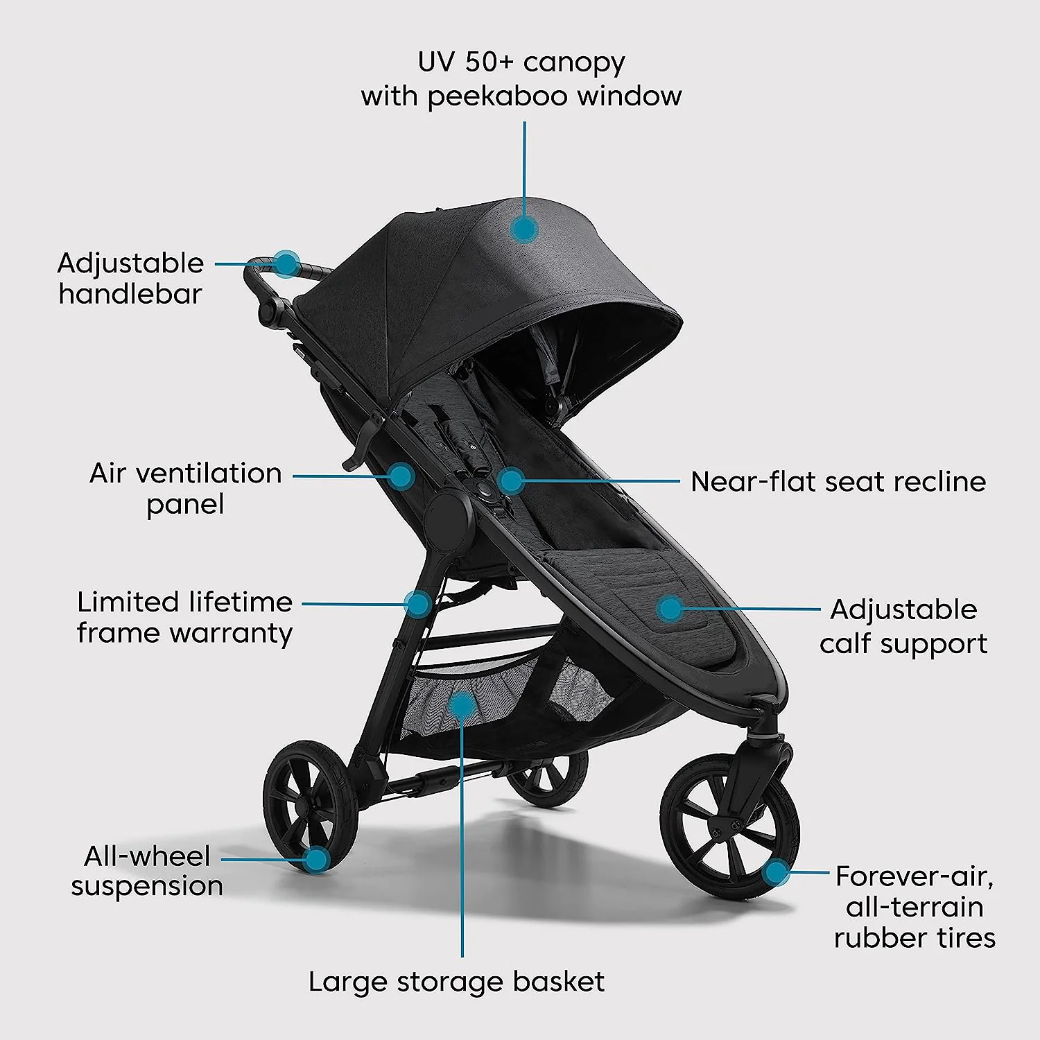 Baby Jogger City Mini GT2 All-Terrain-Kinderwagen, Opulent Black