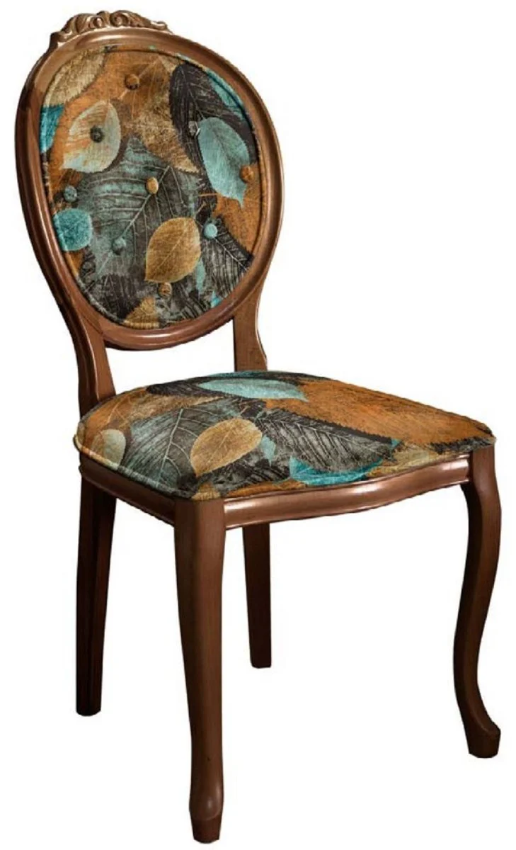 Baroque dining room chair set with elegant design multicolored / brown - 6 handmade kitchen chairs in baroque style - baroque dining room furniture