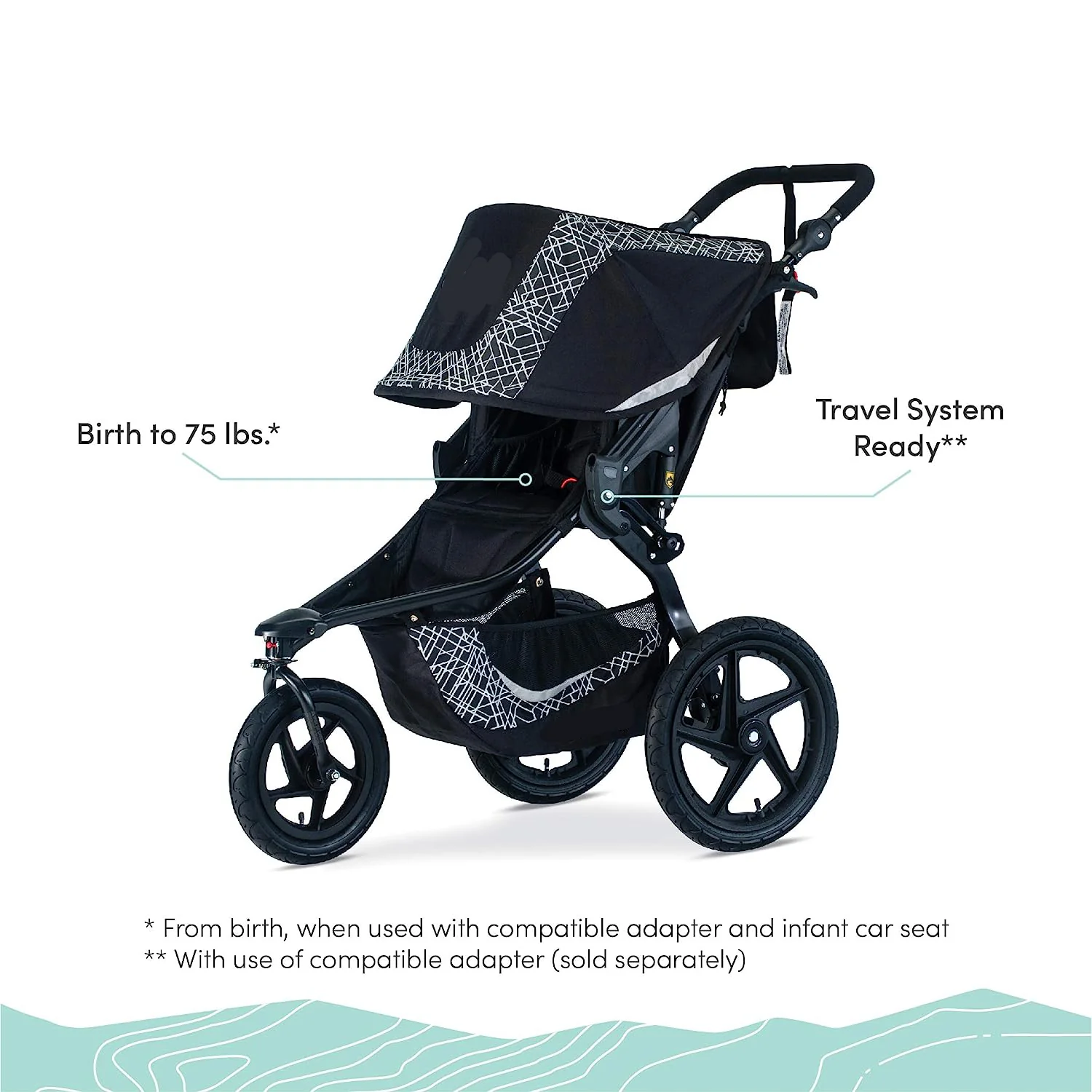 Gear Revolution Flex 3.0 Jogging-Kinderwagen, Lunar – Ultrareflektierende Akzente