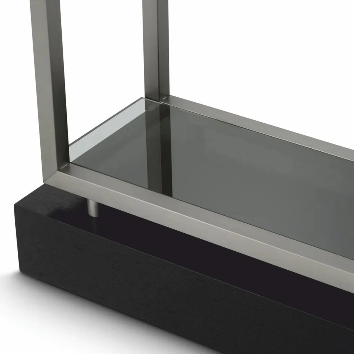 Luxury shelf cabinet with glass shelves silver / black / gray H. 240.5 cm - luxury furniture