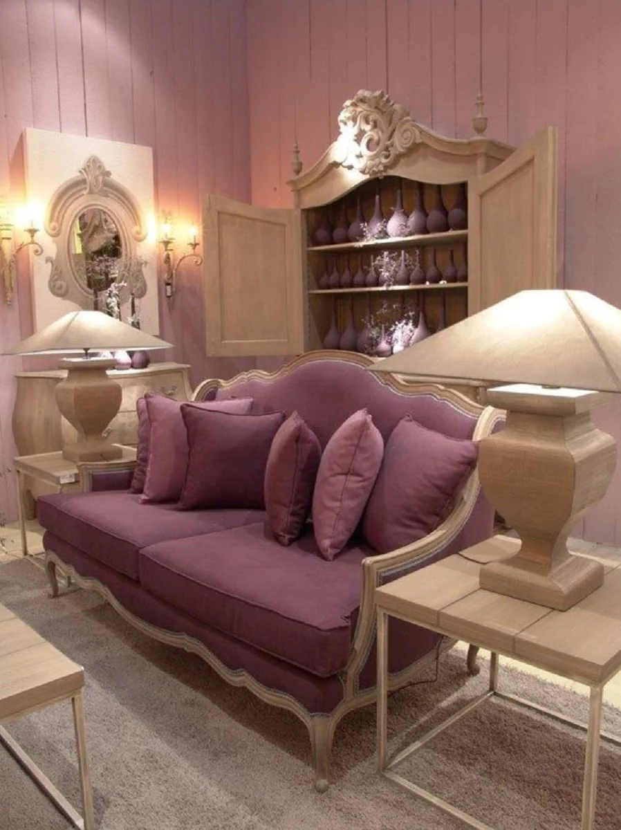 Luxury country house style kitchen cabinet gray 150 x 60 x H. 255 cm - handmade solid wood cabinet with 2 doors and 3 drawers - country house style kitchen furniture - luxury quality