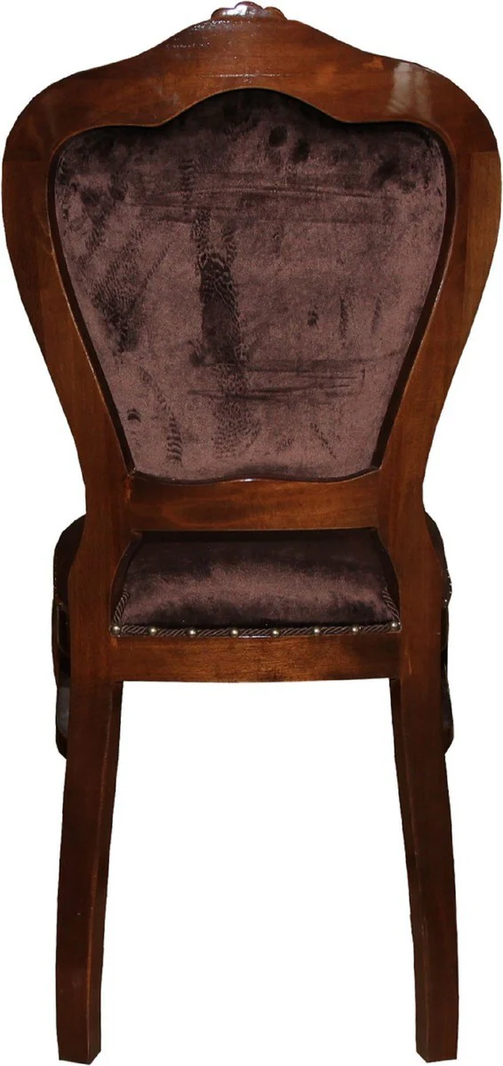 Luxury Baroque Dining Room Set Brown / Brown 45 x 46 x H. 99 cm - 6 handmade dining chairs - Baroque dining room furniture
