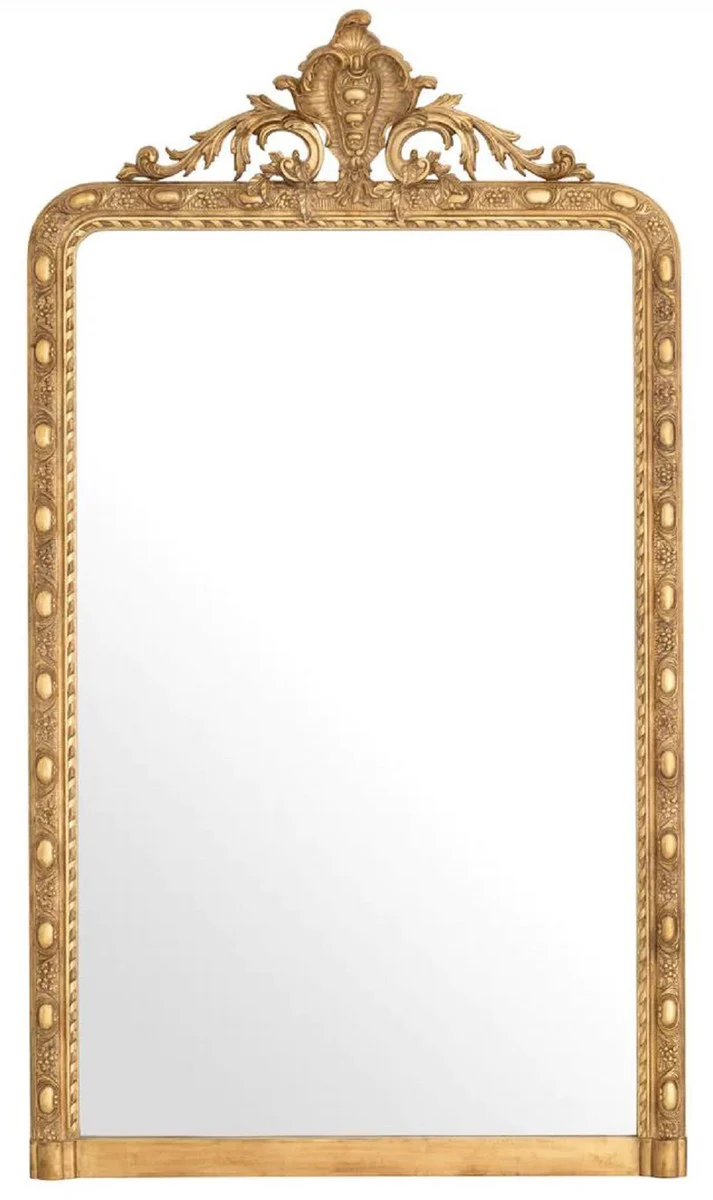 Luxury baroque mahogany mirror antique gold H. 211 cm