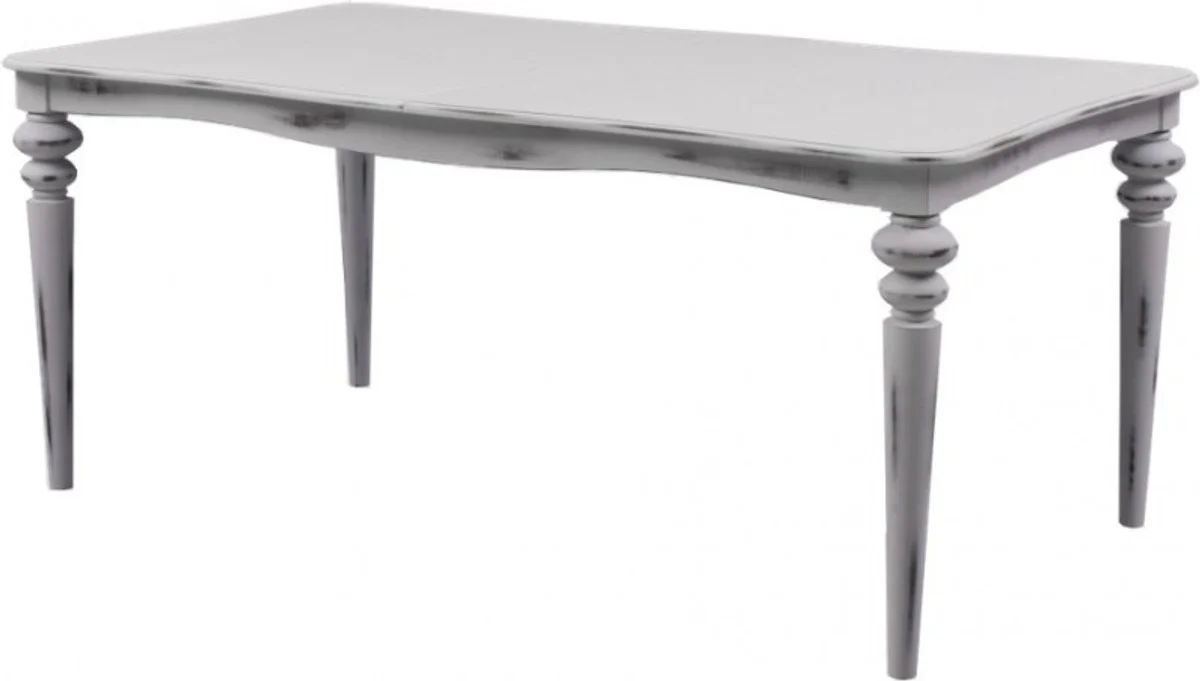 Baroque dining table white antique style extendable 180 - 230 cm - table