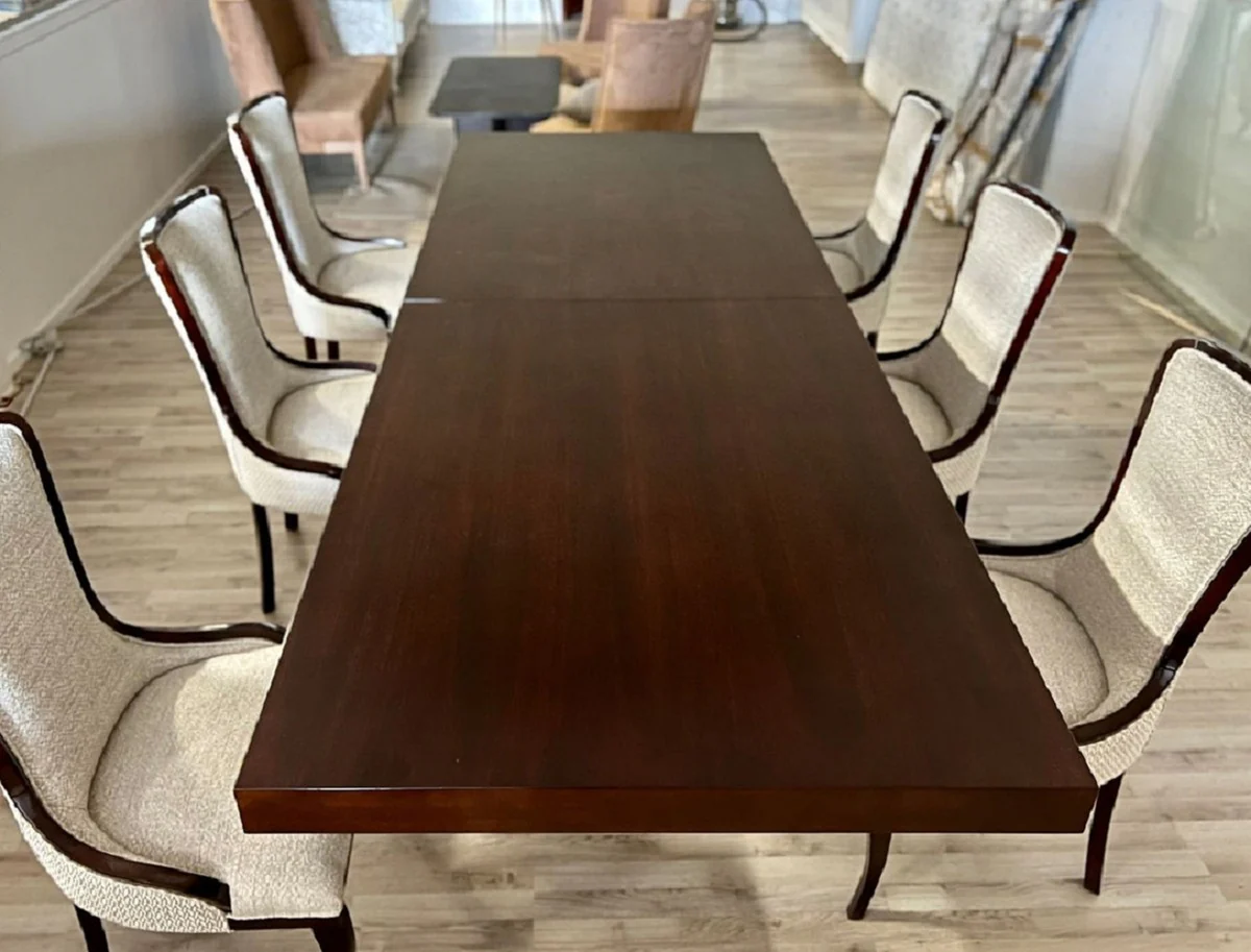 Luxury dining table brown / gold 300-400 x 110 x H. 78 cm - Extendable solid wood dining room table - Italian luxury dining room furniture - Luxury quality - Made in Italy