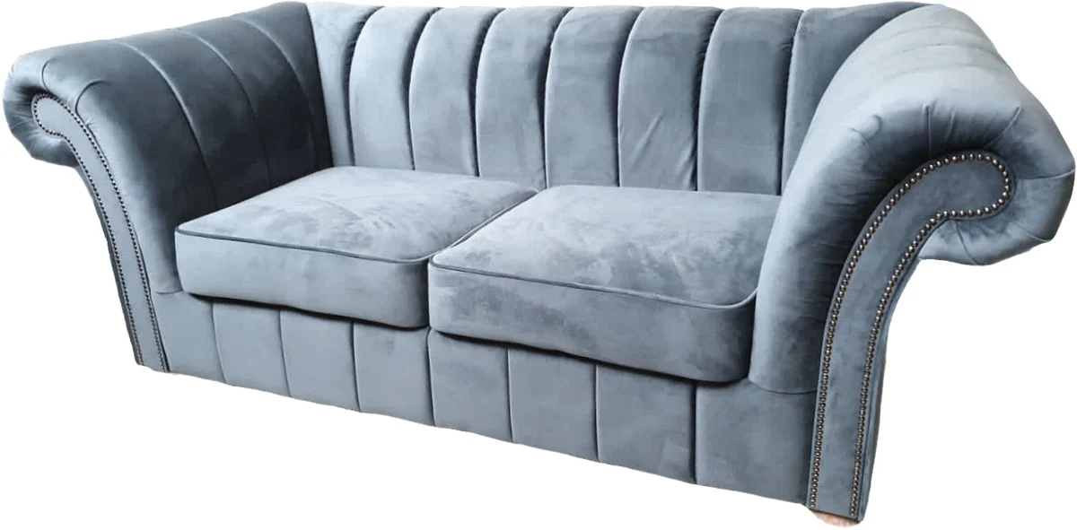 Luxury 2 seater sofa light gray 170 cm - Chesterfield furniture gray