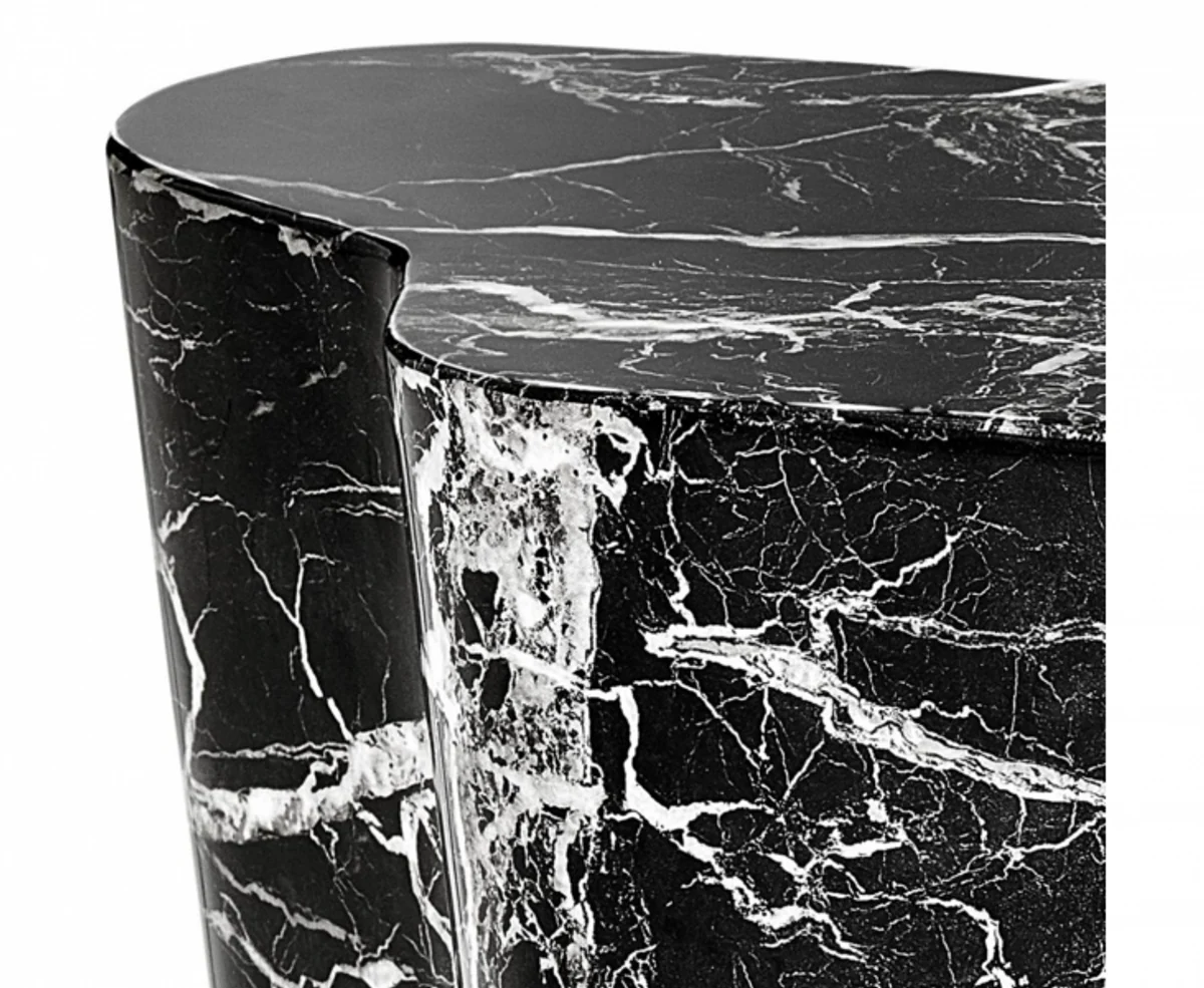 Luxury Art Deco designer side table made of black faux marble - Luxury designer side table