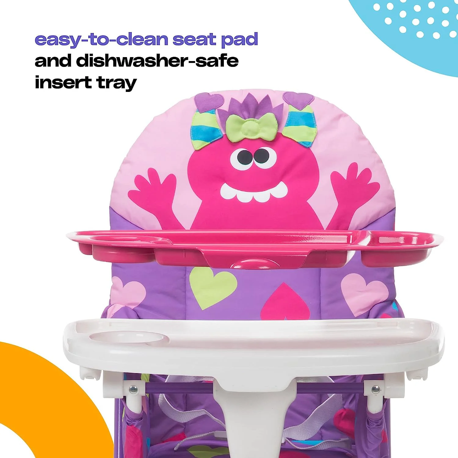 Simple Fold Deluxe Hochstuhl mit 3-Positionen-Tablett (Monster Syd)