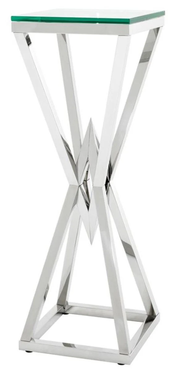 Luxury side table / column stainless steel silver 35 x 35 x H. 101 cm - designer table furniture