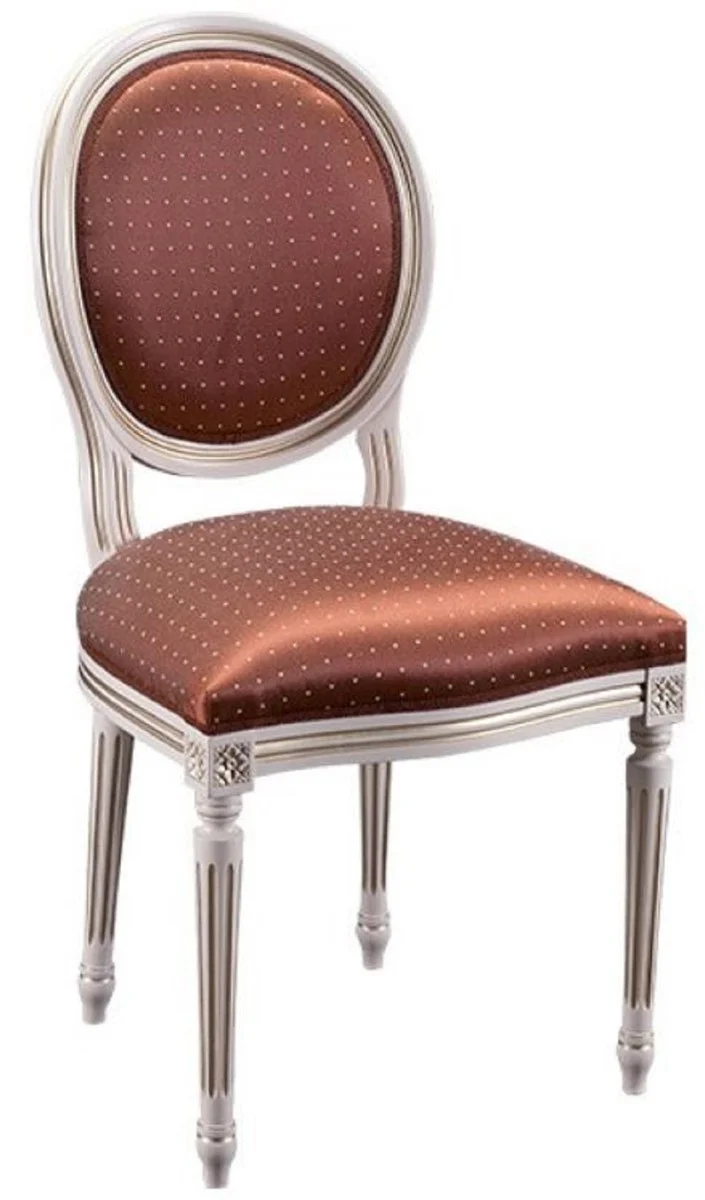 Luxury Baroque dining room chair Bordeaux red / white H. 98 cm