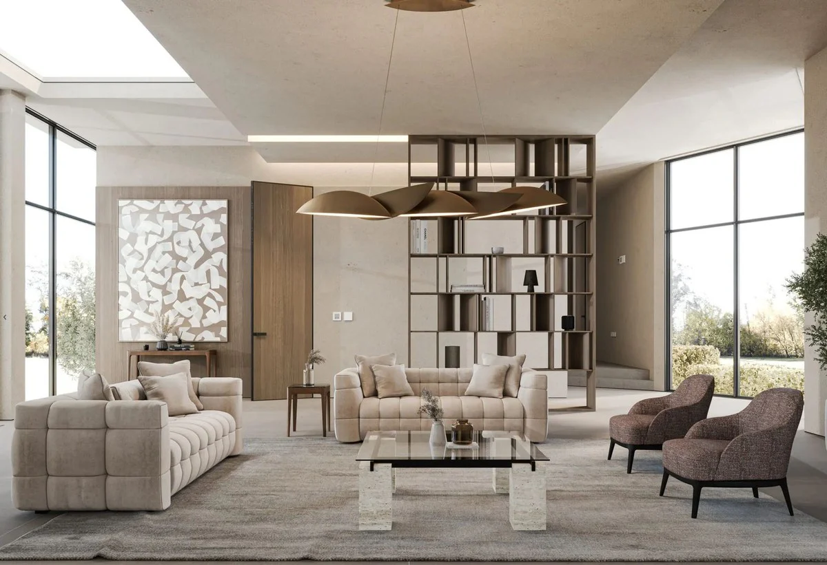 Luxury sofa gray 230 x 96 x H. 74 cm - living room sofa - hotel sofa - living room furniture - living room furnishings - hotel furniture - luxury furniture - luxury furnishings