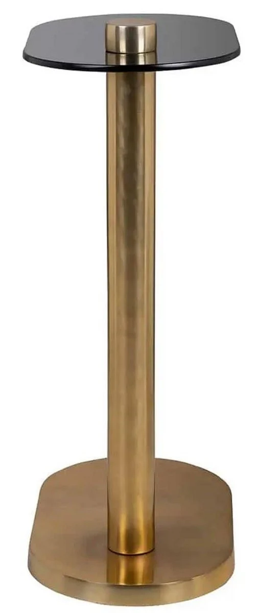 Luxury side table gold / black 38 x 23 x H. 61 cm - Modern stainless steel table with glass top - Luxury living room furniture