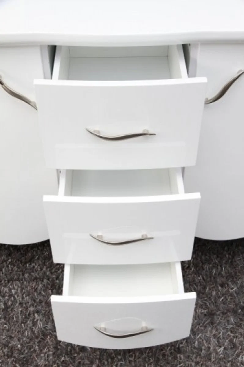 Baroque chest of drawers white high gloss - modern baroque furniture sideboard