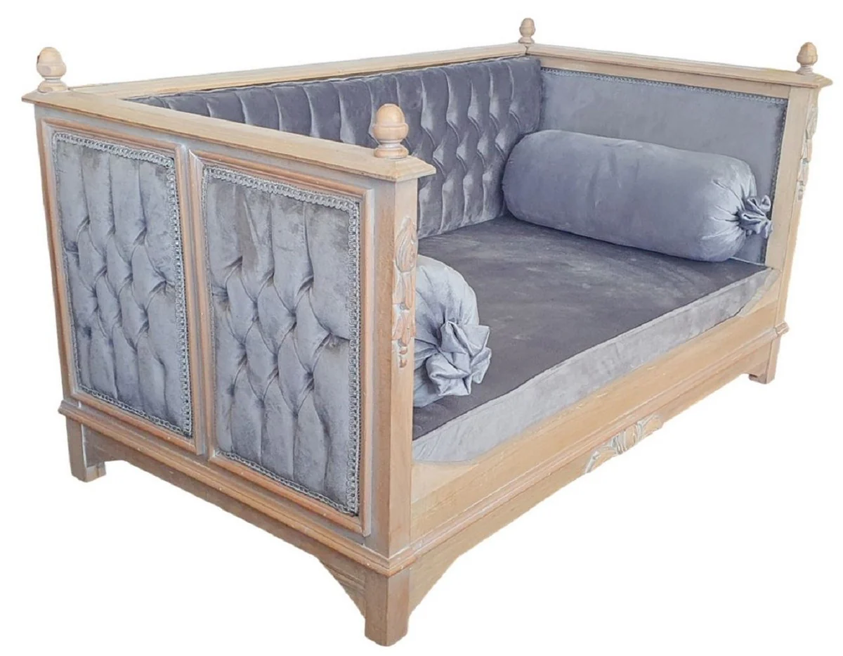 Baroque dog bed gray / natural colors - magnificent antique style dog bed - handmade dog furniture in baroque style - baroque animal furniture - antique style animal furniture