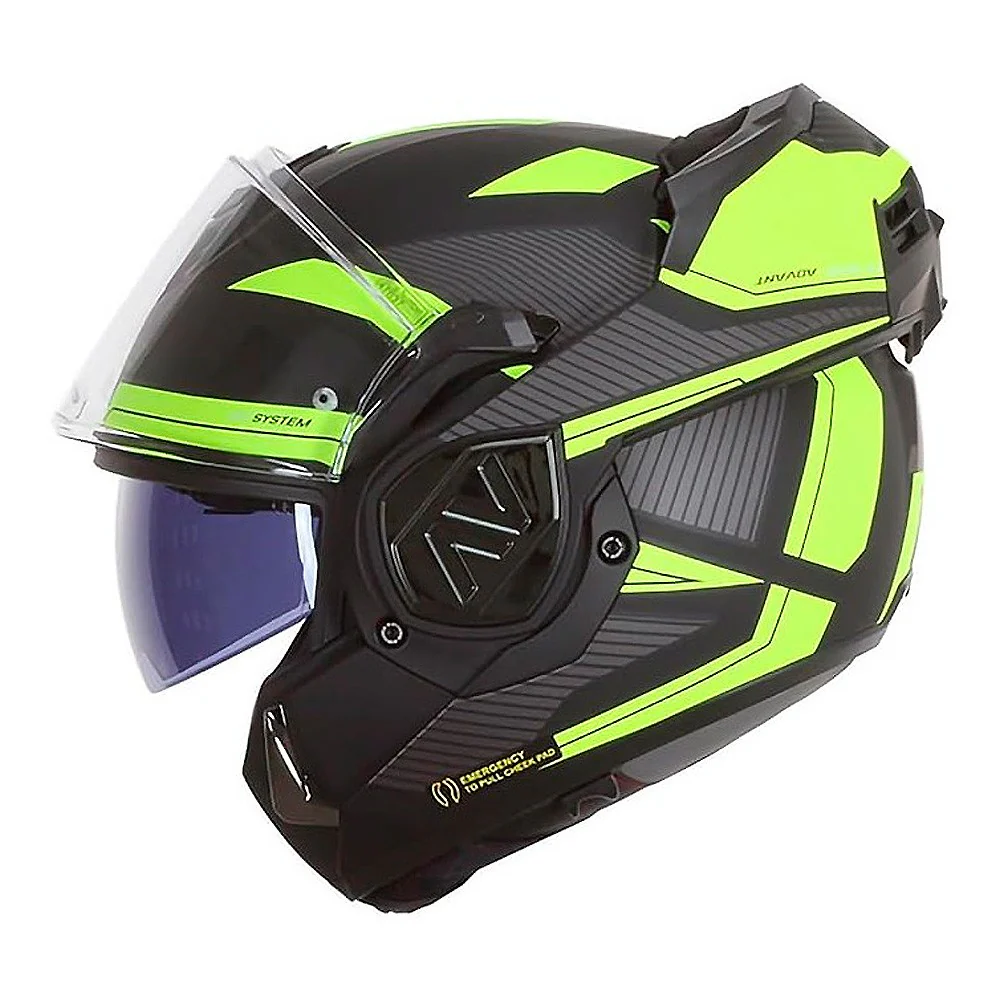 LS2 FF906 ADVANT REVO MODULAR HELMET MATTE BLACK / YELLOW