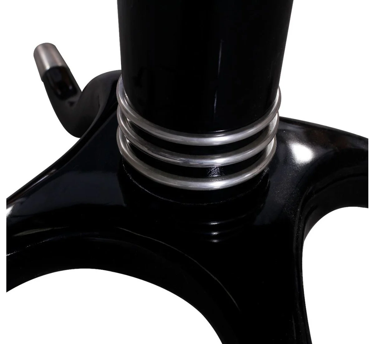 Luxury solid wood side table black / silver Ø 80 x H. 70 cm - Round mahogany table - Modern furniture - Luxury collection