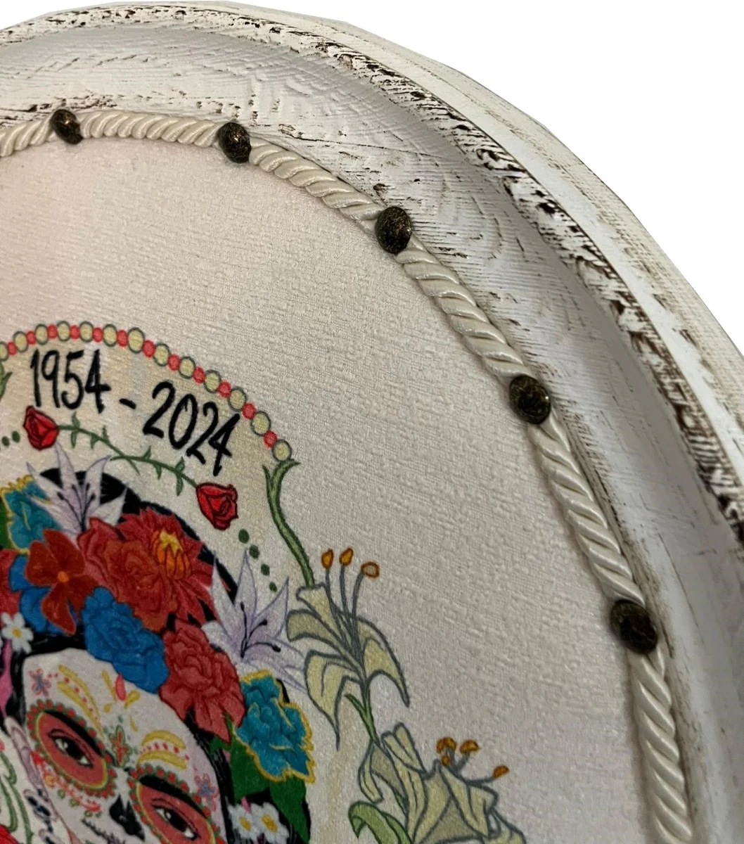 Frida Kahlo by Luxury Baroque Dining Chair Green / White / Colorful / Antique White